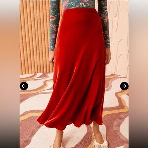 Ulla Johnson Carnelian Velvet Skirt